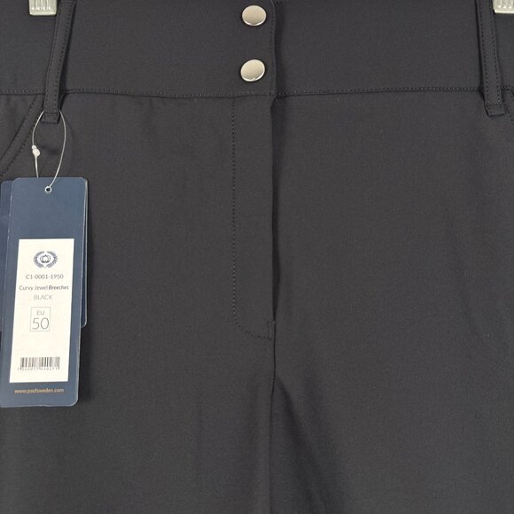 PS Of Sweden Curvy Jewel Breeches Riding Tights Size EU 50 Black NWT PT-2576 - Picture 4 of 14